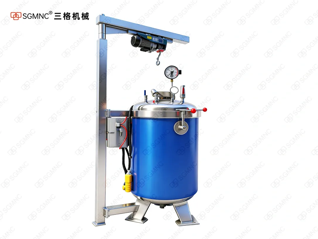 Pressure cooker with hanging basket